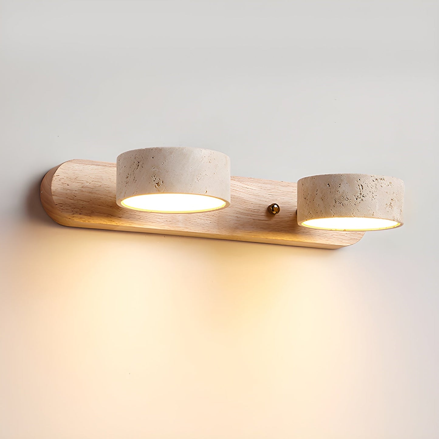 Lampe Murale Bois et Pierre - Éclairage LED Chaleureux