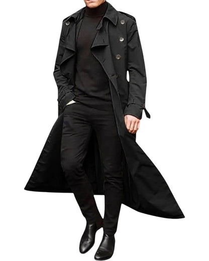 Trench-coat Homme Long Double Boutonnage Classique - Foivo