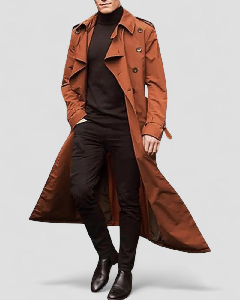 Trench-coat Long pour Hommes à Double Boutonnage 2