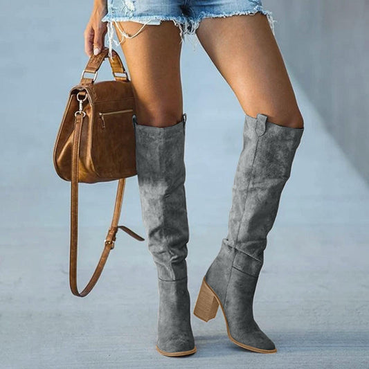 Bottes Western Chic à Talons Épais - Foivo