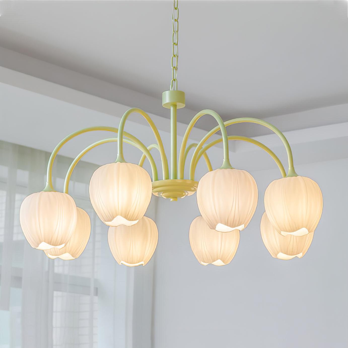 Lustre Floral Délicat Vert Pastel - Foivo