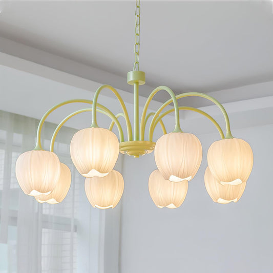 Lustre Floral Délicat Vert Pastel - Foivo