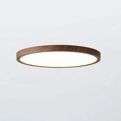 Lampe Plafond Ronde Élégante – Bois et LED Réglable