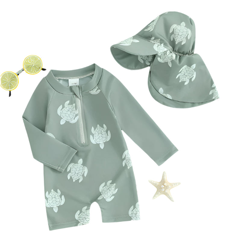 Costume de Bain Bébé Protecteur avec Chapeau - BlxckFR