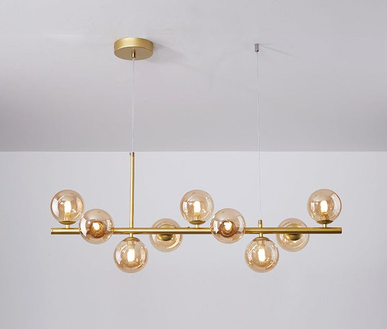 Lustre Élégant Salle à Manger Verre Métal