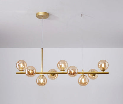 Lustre Élégant Salle à Manger Verre Métal