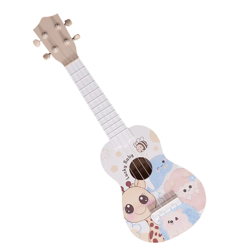 Ukulélé Enfant Mini Bois Décor Animaux - Foivo