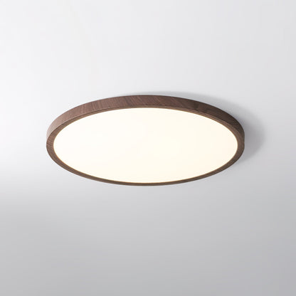Luminaire Plafond Rond Élégant en Acrylique - Éclairage LED Chaud et Design avec Aspect Bois Clair