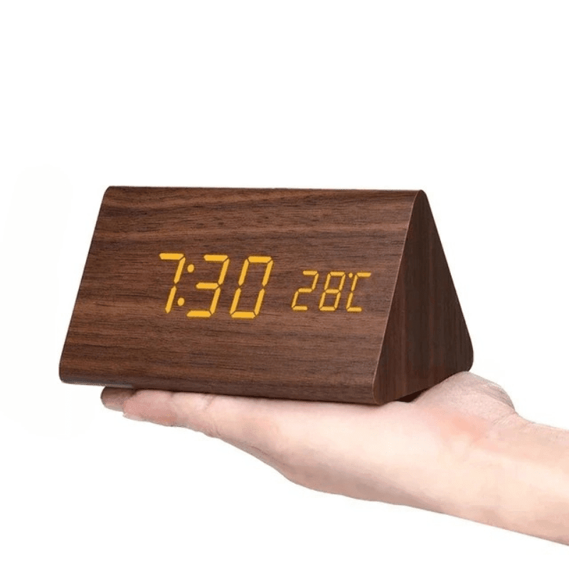 Horloge LED Bois Unisexe avec Contrôle Vocal - Foivo