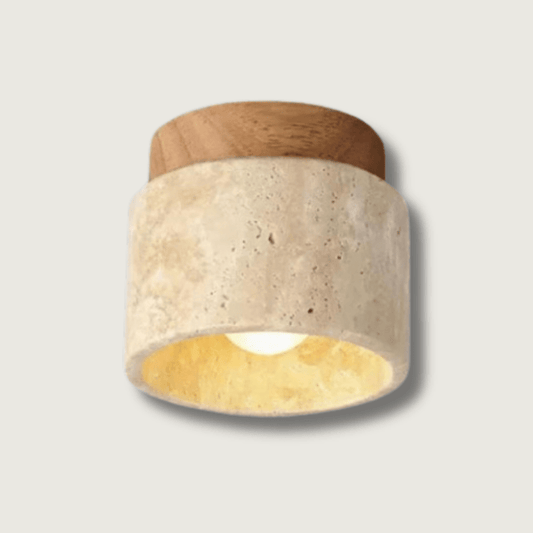 Lampe de Plafond en Pierre - Éclairage Élégant pour Escalier - Foivo