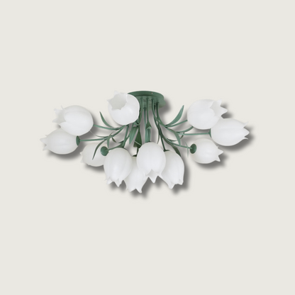 Luminaire Suspendu Chic en Laqué | Motif Fleur et Éclairage Chaud - Foivo