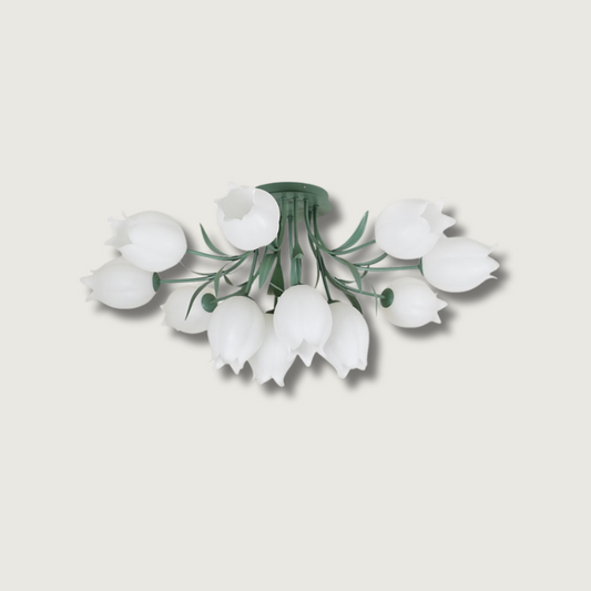 Luminaire Suspendu Chic en Laqué | Motif Fleur et Éclairage Chaud - Foivo