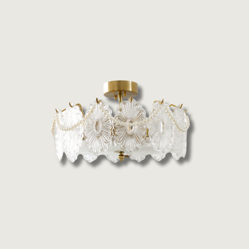 Lampe Plafond en Verre Clair Élégante - Foivo