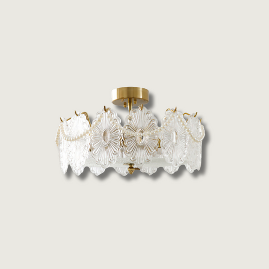 Lampe Plafond en Verre Clair Élégante - Foivo