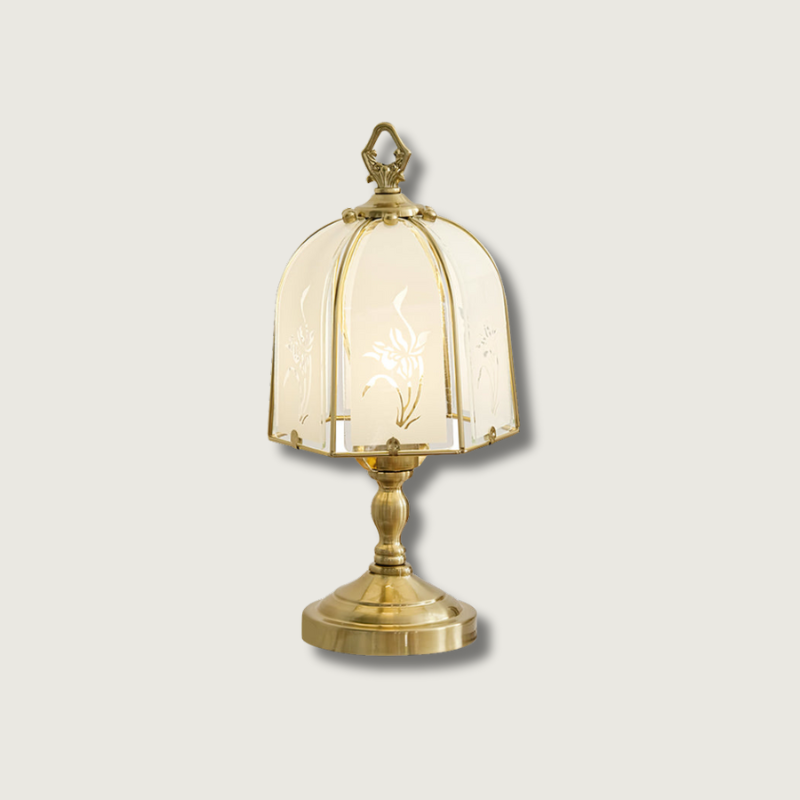 Lampe Décorative en Verre Fleuri avec Eclat Chaleureux - Foivo