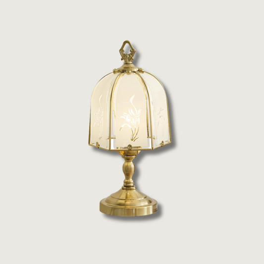Lampe Décorative en Verre Fleuri avec Eclat Chaleureux - Foivo
