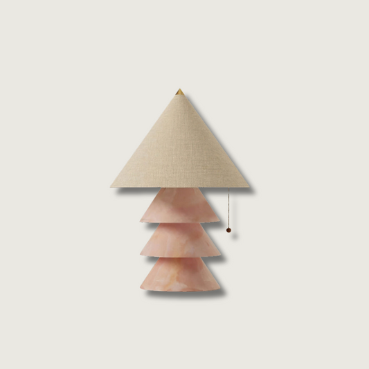 Lampe de Nuit Luxe en Pierre et Tissu - Foivo