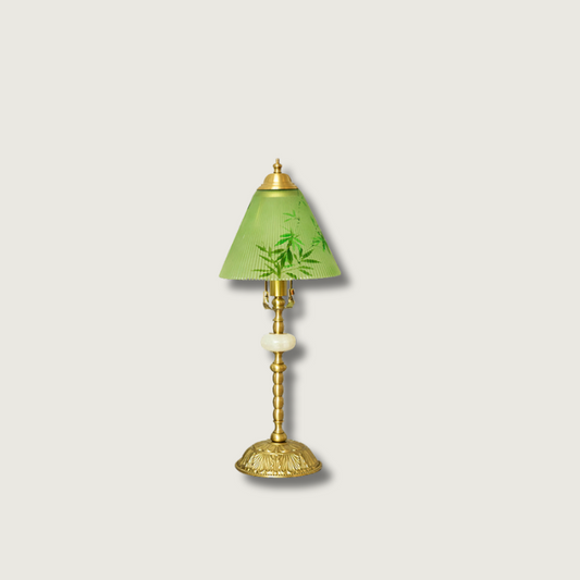 Lampe Exotique en Bambou et Verre avec Base Chic - Foivo