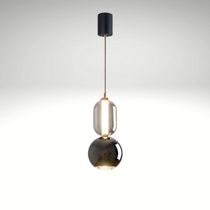 Lampe Suspendue Design Élégant en Verre et Métal