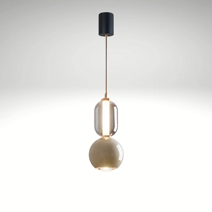Lampe Suspendue Design Élégant en Verre et Métal