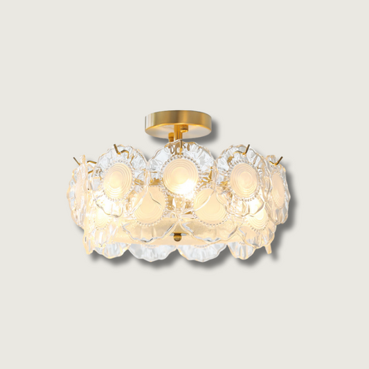 Luminaire en Verre Élégant avec Décor Floral - Foivo