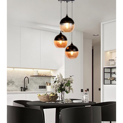 Lampe Industrielle Élégante en Métal et Verre