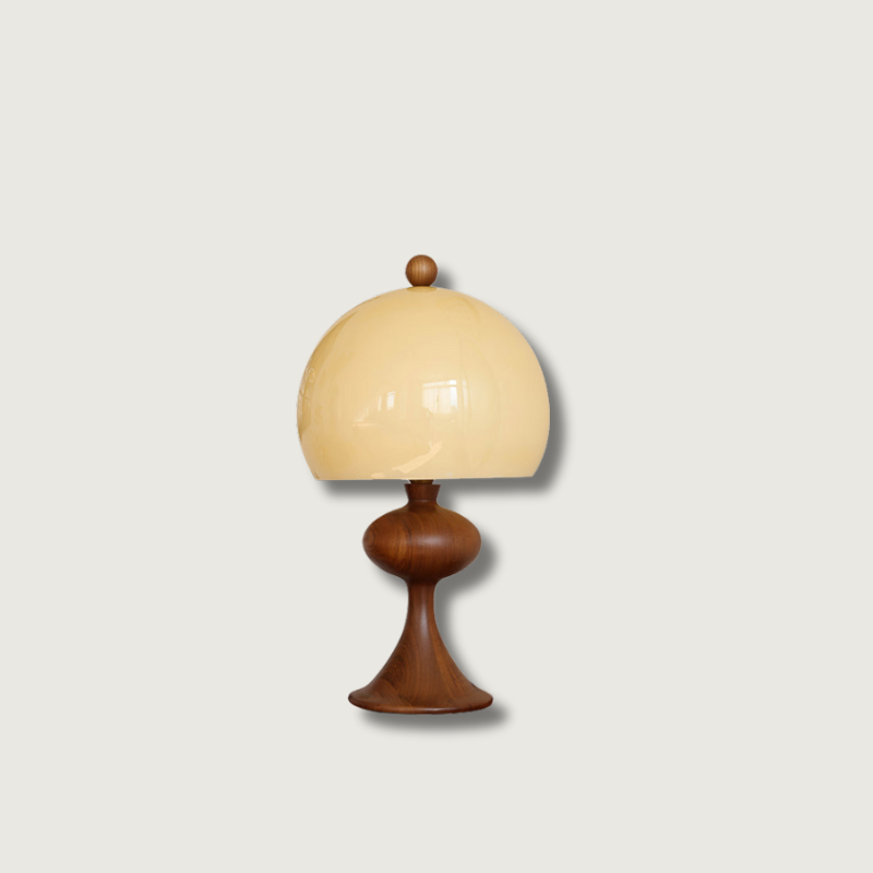Lampe de Table Élégante en Bois et Verre - Foivo