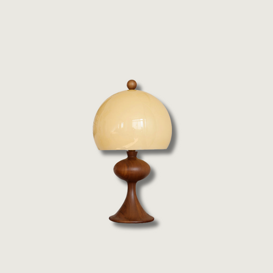 Lampe de Table Élégante en Bois et Verre - Foivo