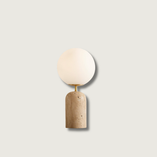 Lampe de Table en Verre et Pierre | Éclairage Doux et Raffiné - Foivo