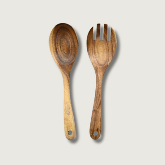Ustensiles de Salade en Bois : Sets de Service Élégants et Résistants - Foivo