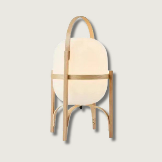 Lampe de Bureau en Bois avec Abat-jour en Verre Élégant - Foivo