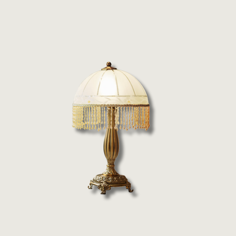 Lampe de Bureau Raffinée en Métal avec Décoration Florale - Foivo