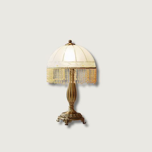 Lampe de Bureau Raffinée en Métal avec Décoration Florale - Foivo