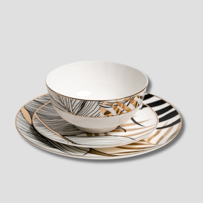 Assiettes Céramique Noir Élégant et Résistant - Foivo