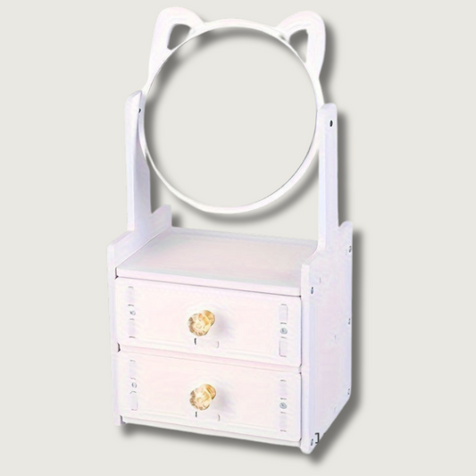 Miroir de Maquillage Chat Mignon avec Étagère - Foivo