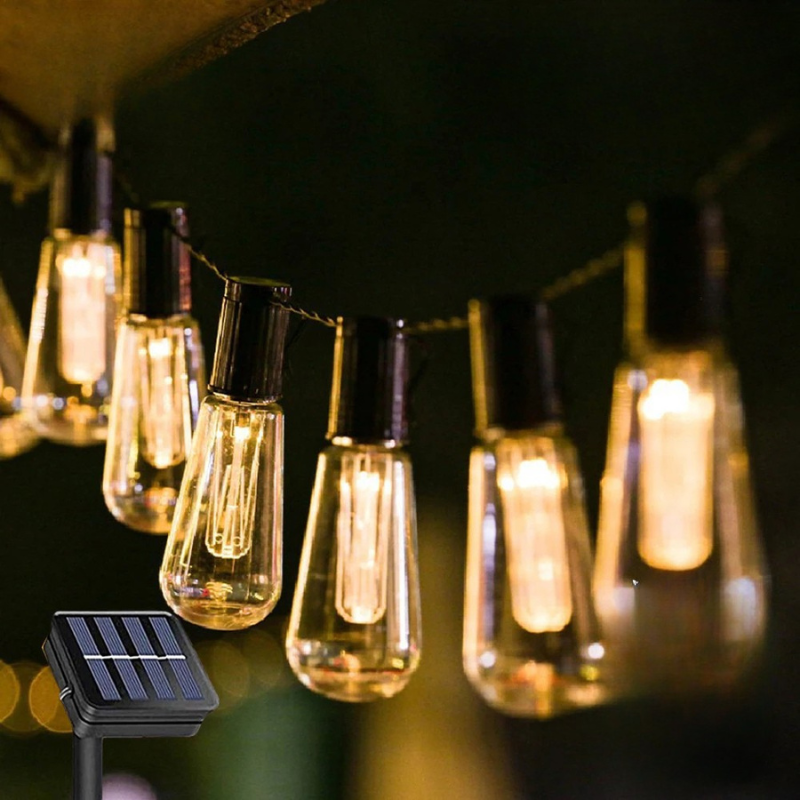 Guirlande Lumineuse Extérieure | Luminaires Solaire Vintage Étanches - Foivo