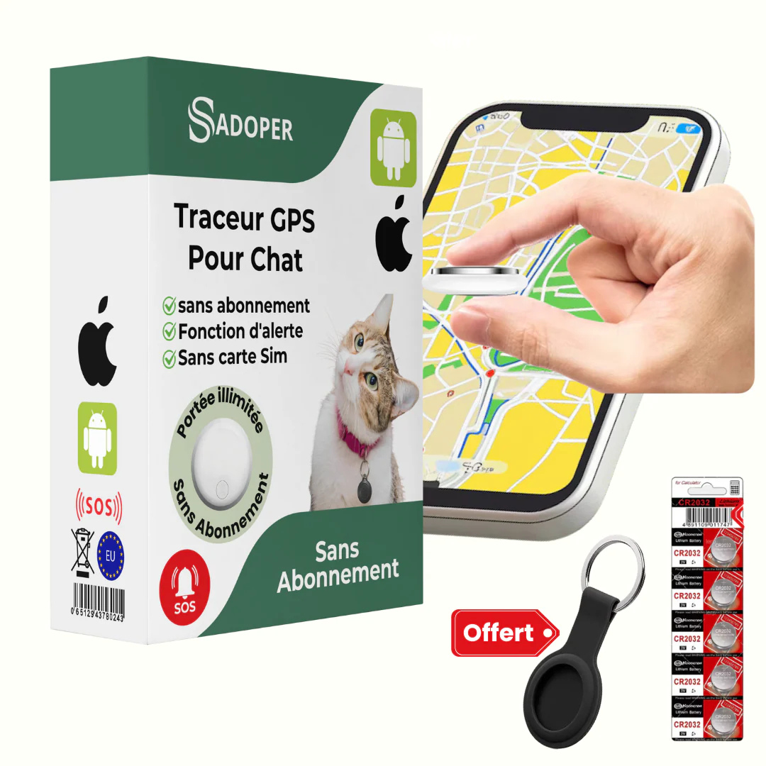Traceur GPS pour Chats - Compatible Android et iPhone - blxckfr