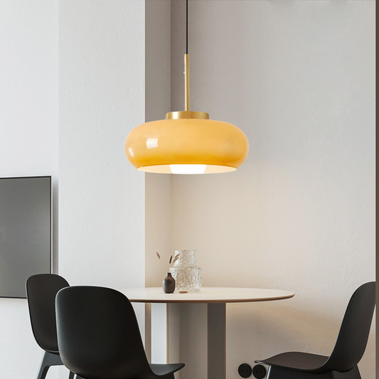 Lustre Design Cuivre et Verre - Luminaire Chic pour Intérieur - Foivo