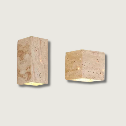 Lampe Murale Design en Pierre Beige | Éclairage LED Bas Consommation - Foivo