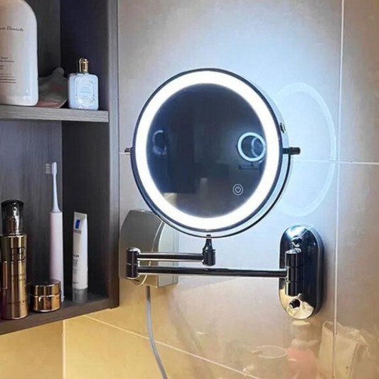 Miroir LED Lumineux Portatif avec Éclairage Réglable - Foivo