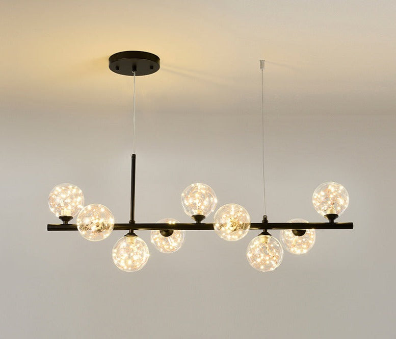 Lustre Élégant Salle à Manger Verre Métal