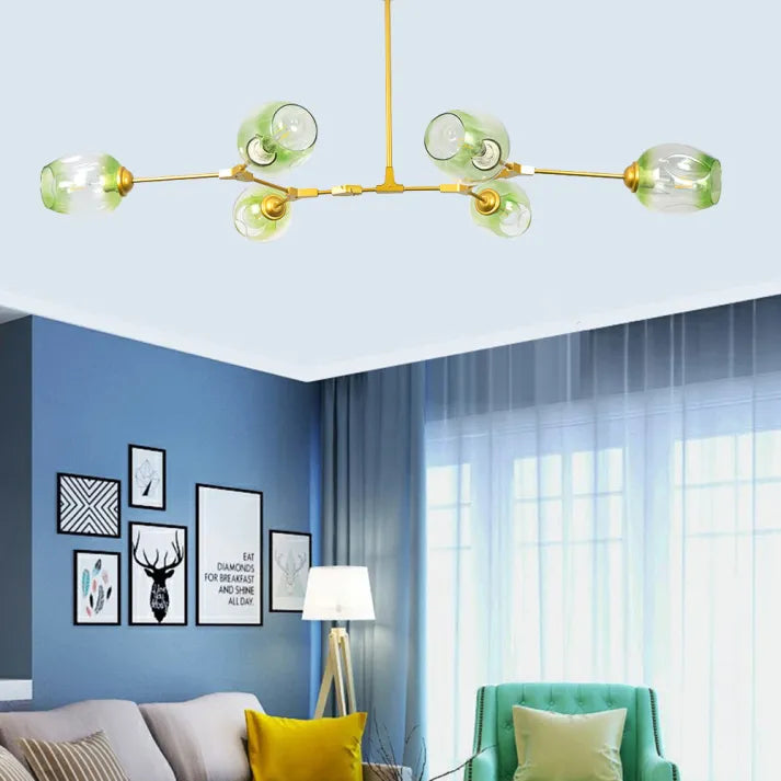 Luminaire Sputnik Élégant - Lustre Design en Verre et Acier