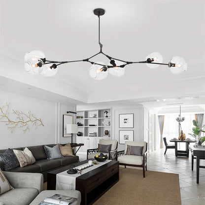 Luminaire Sputnik Élégant - Lustre Design en Verre et Acier