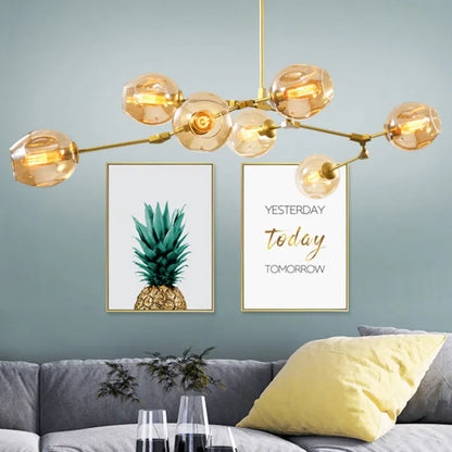 Luminaire Sputnik Élégant - Lustre Design en Verre et Acier