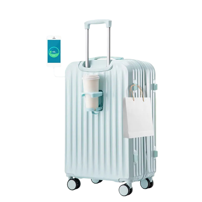 Valise de voyage unisexe coque rigide port USB intégré - Foivo