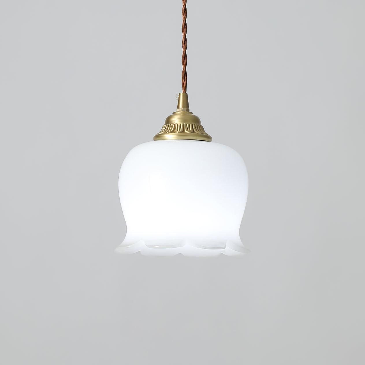 Lampe Suspendue Élégante en Métal et Résine Fleuri