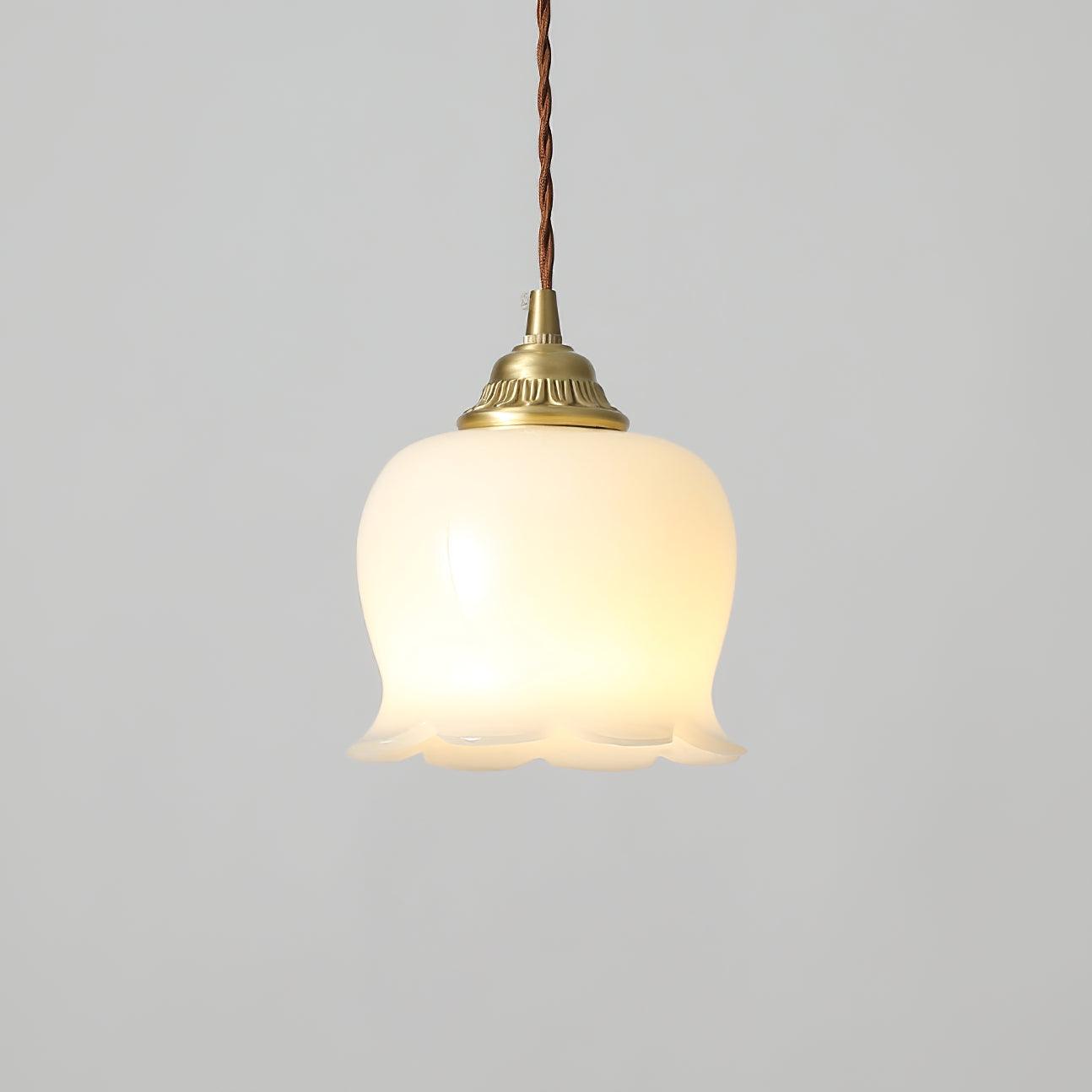 Lampe Suspendue Élégante en Métal et Résine Fleuri