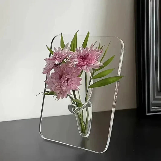 Vase Décoratif Verre Tube Intégré Design Moderne - Foivo