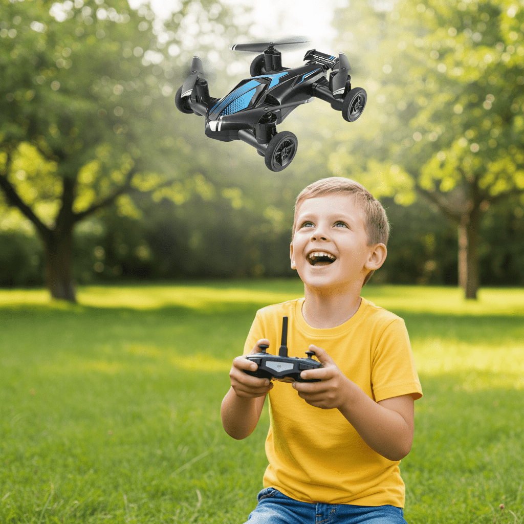 Véhicule Télécommandé 2 en 1 Drone et Voiture 2