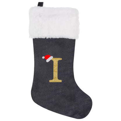 Chaussette de Noël Douce en Velour avec Initiales